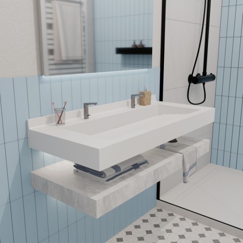 foto del prodotto istone lavabo freestanding ultra 1200 x 520 x 100 mm, in solid surface, bianco opaco ultra 1200 