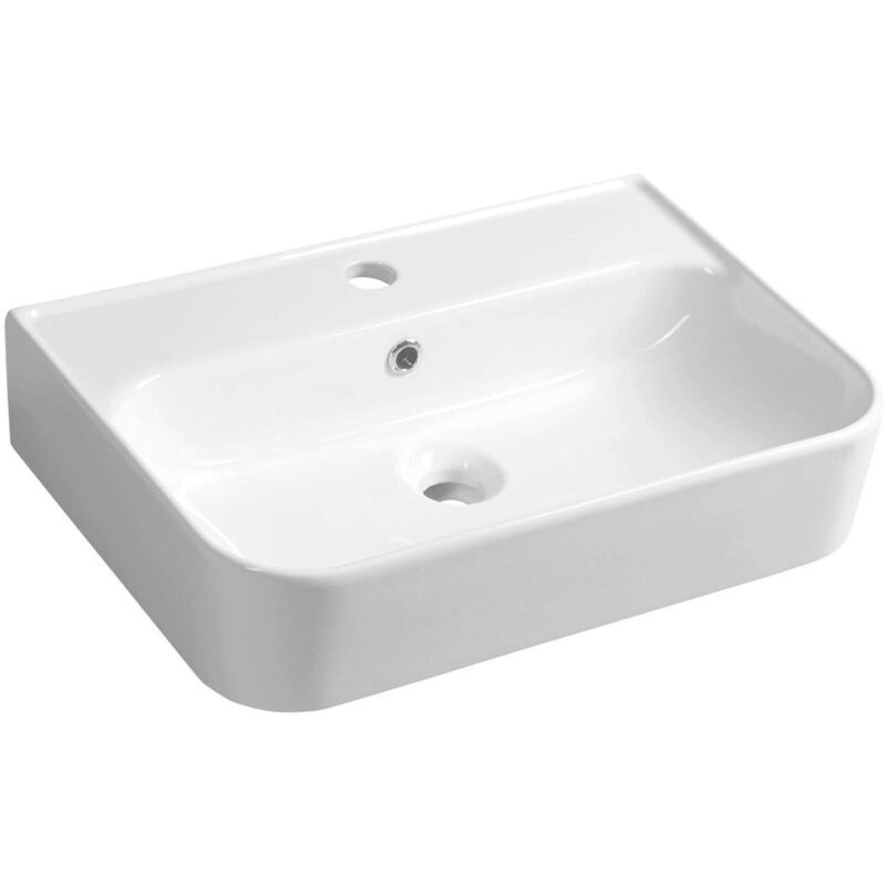 immagine 0 del prodotto isvea lavabo sistema u, 55x38 cm, con 1 foro per miscelatore, bianco 10pl53055 sapho