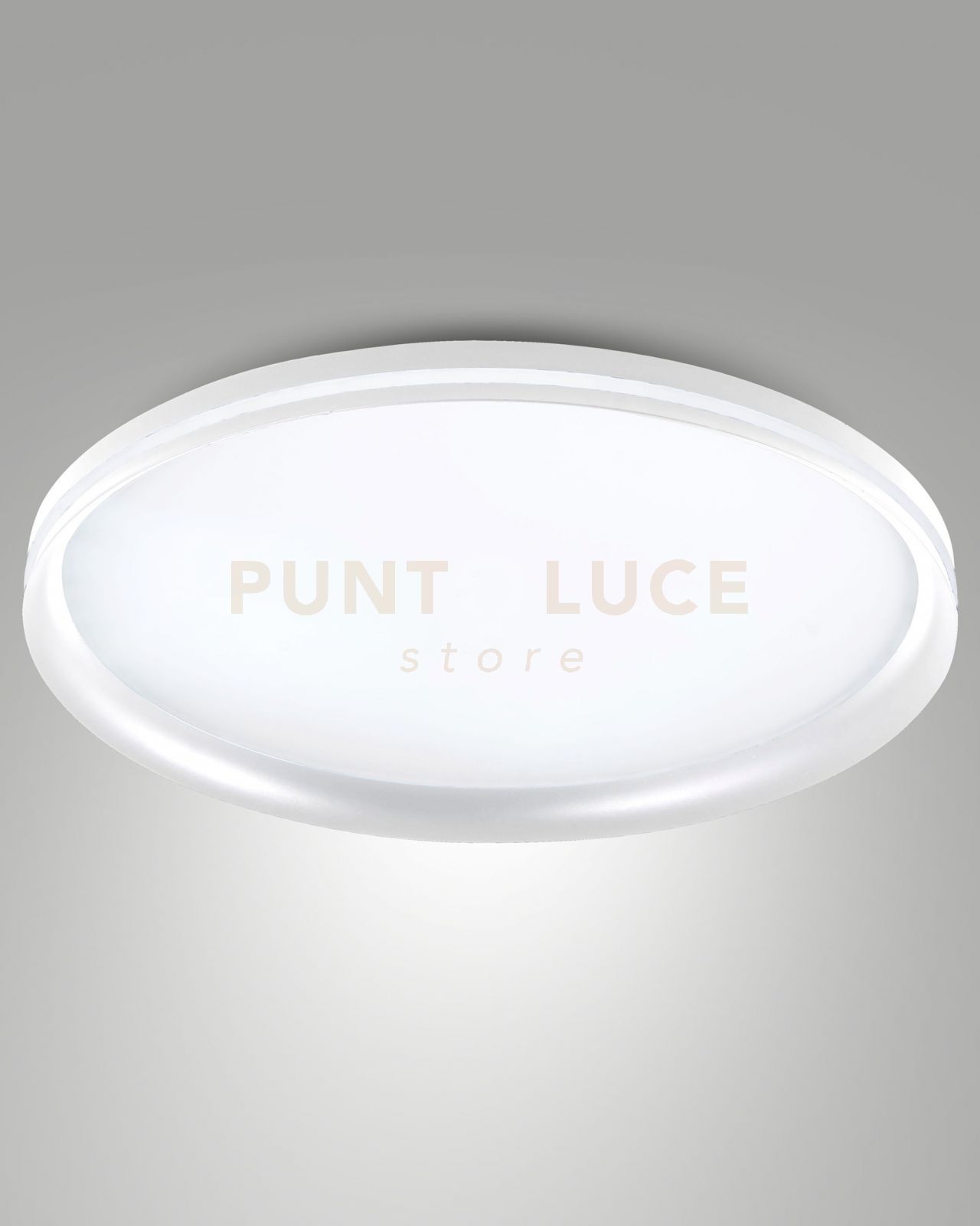 foto del prodotto isy plafoniera led bianca d.55cm a led cct 2700k 3200k 4000k 64w 5800 lm dimmerabile