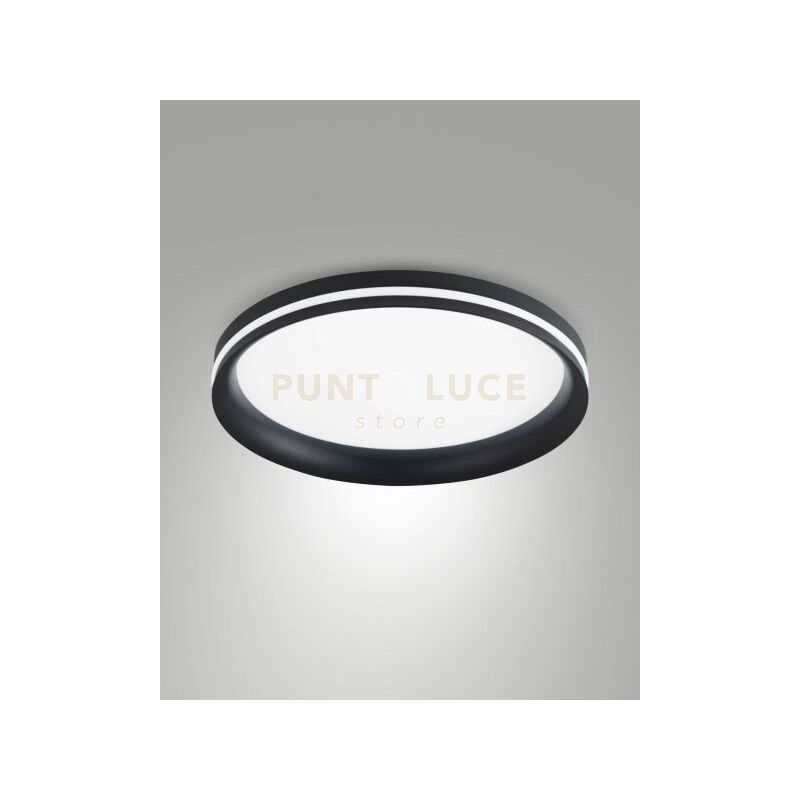 foto del prodotto isy plafoniera led nera d.35cm a led cct 2700k 3200k 4000k 42w 4000 lm dimmerabile
