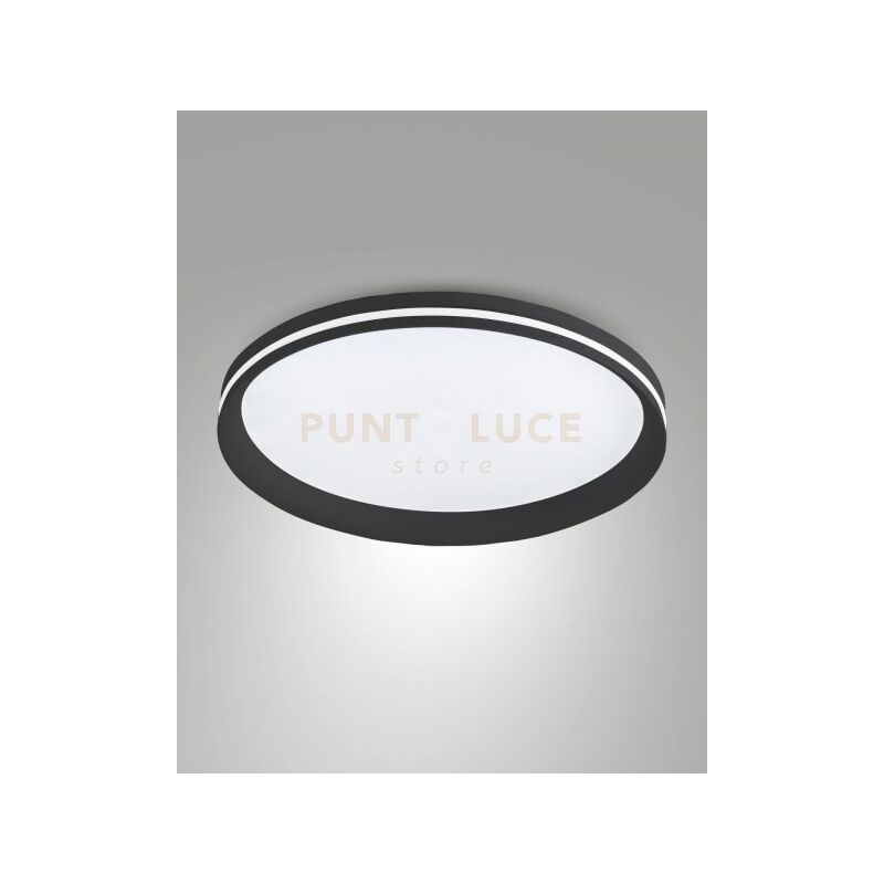 foto del prodotto isy plafoniera led nera d.45cm a led cct 2700k 3200k 4000k 52w 4900 lm dimmerabile