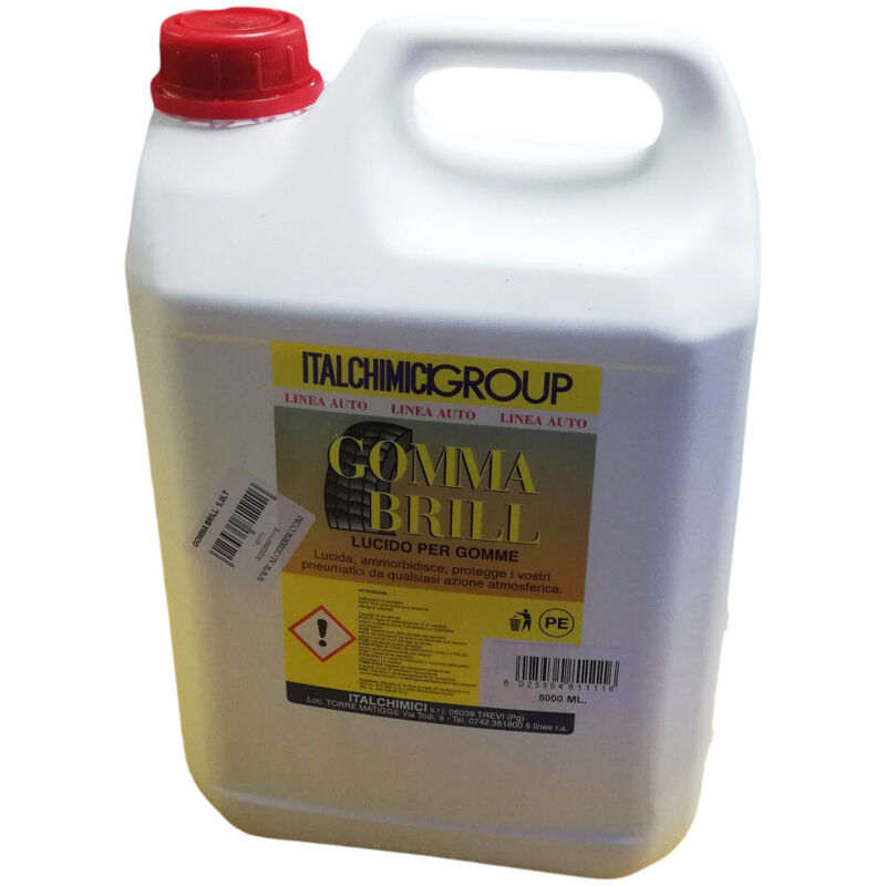 foto del prodotto italchimici gomma brill 5lt nero gomme protettivo ravvivante per pneumatici guarnizioni tappetini