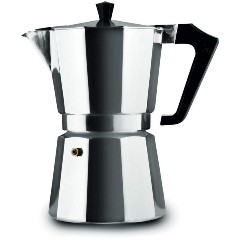 foto del prodotto italexpress caffettiera 6 tazze in alluminio, manico ergonomico resistente al calore, guarnizione in silicone alimentare, per piani a gas no piano