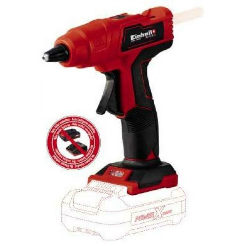 foto del prodotto italia pistola per colla a caldo a batteria ricaricabile 18v con display led con l impugnatura softgrip 4522200 einhell