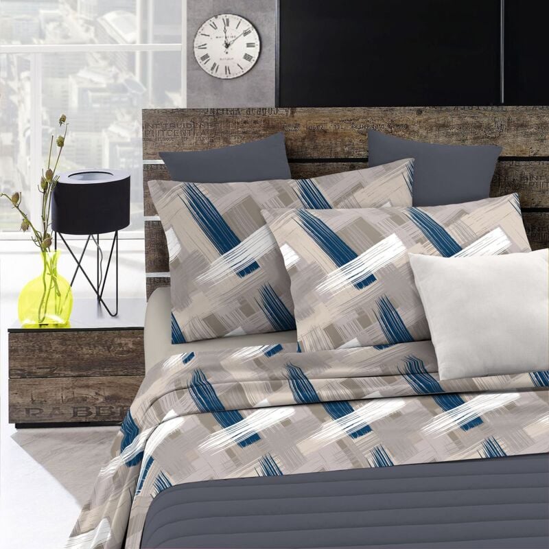 foto del prodotto italian bed linen cl fa pennellate 2p completo letto, microfibra, pennellate, matrimoniale, 3 unit 