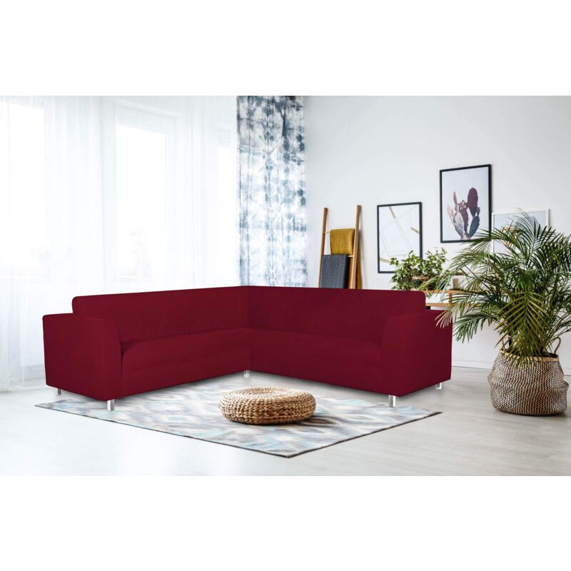 foto del prodotto italian bed linen copridivano angolare salvadivano elasticizzato, aderenza perfetta da 350 a 450 cm telo copri divano, tessuto elastico in