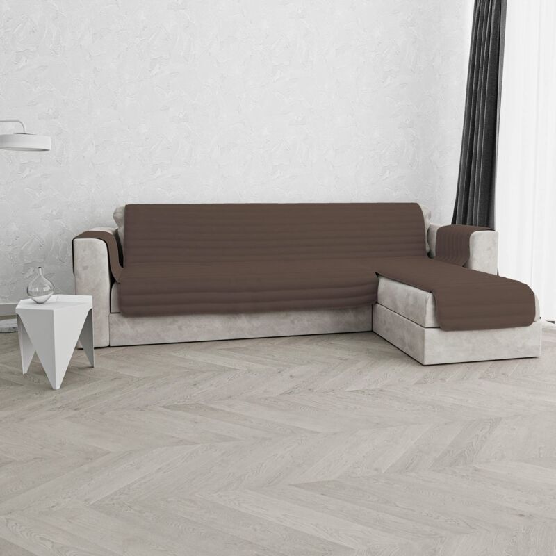 foto del prodotto italian bed linen copridivano trapuntato pinsonic trendy con penisola reversibile, marrone, 290 cm
