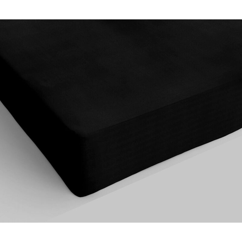 foto del prodotto italian bed linen lenzuolo sotto con angoli max color, nero, matrimoniale 170x200cm