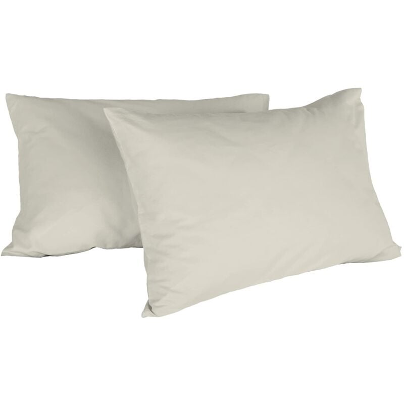 foto del prodotto italian bed linen max color coppia di federe tinta unita, 100 cotone, panna, 52 x 82 cm