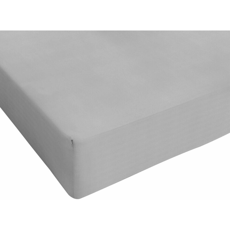 foto del prodotto italian bed linen max color lenzuolo sotto a 1 piazza e mezza, 100 cotone, grigio chiaro, 1 posto e mezzo