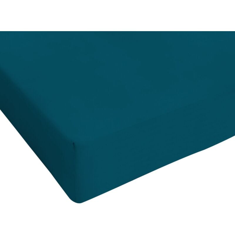 foto del prodotto italian bed linen max color lenzuolo sotto a 1 piazza e mezza, 100 cotone, verde petrolio, 1 posto e mezzo