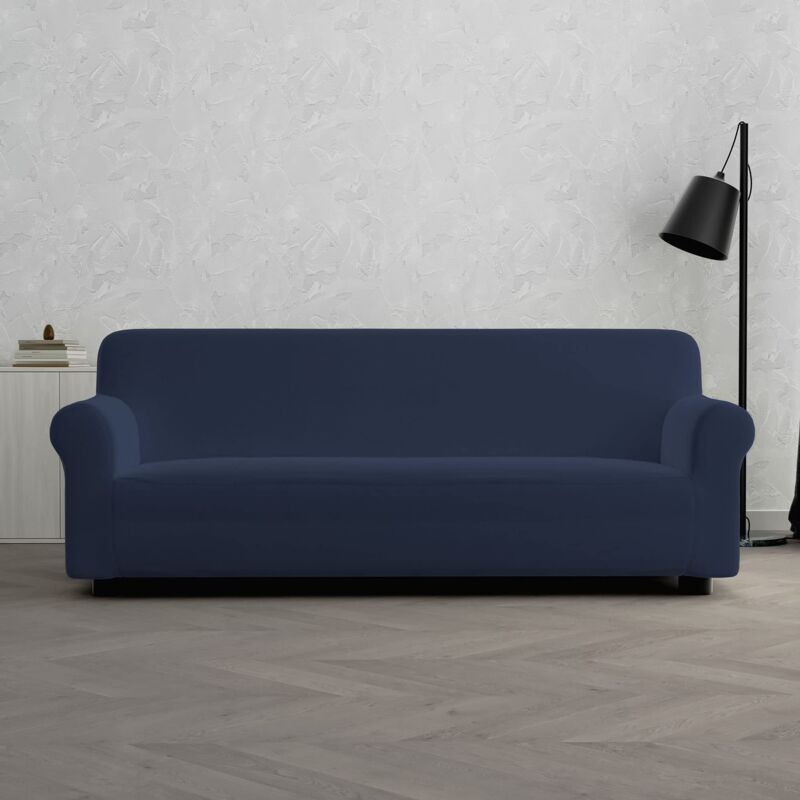 foto del prodotto italian bed linen mb home basic copridivano elastico dahlia, blu scuro, 3 posti