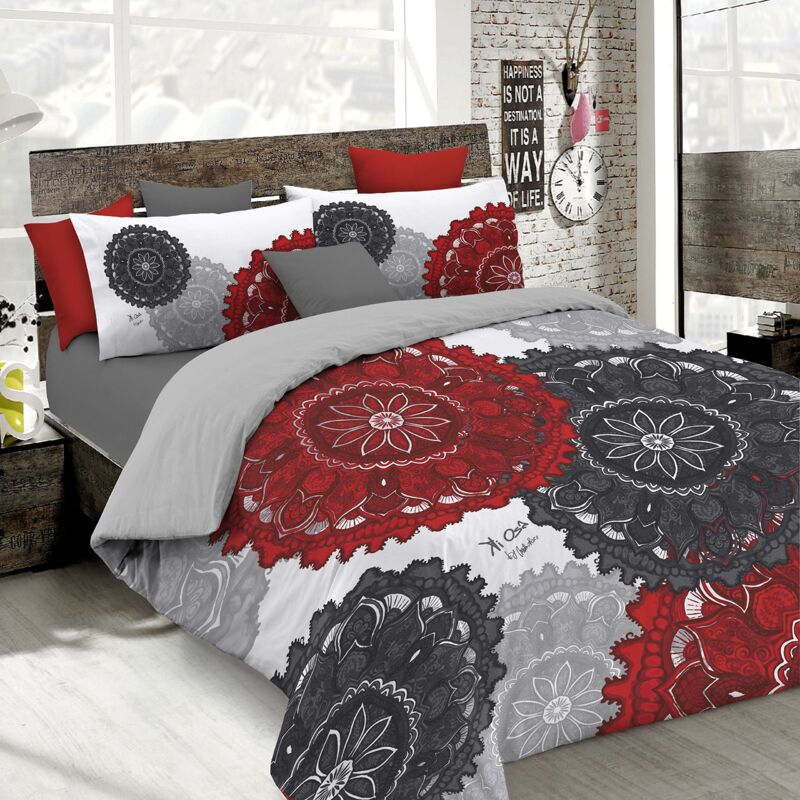 foto del prodotto italian bed linen parure copripiumino stampa digitale ki osa, 100 cotone, multicolore kio623 , matrimoniale, 250 x 200 cm, 3 unit 
