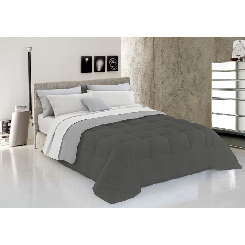 foto del prodotto italian bed linen piumino invernale, grigio chiaro grigio scuro, 1 posto, 150 x 200 cm