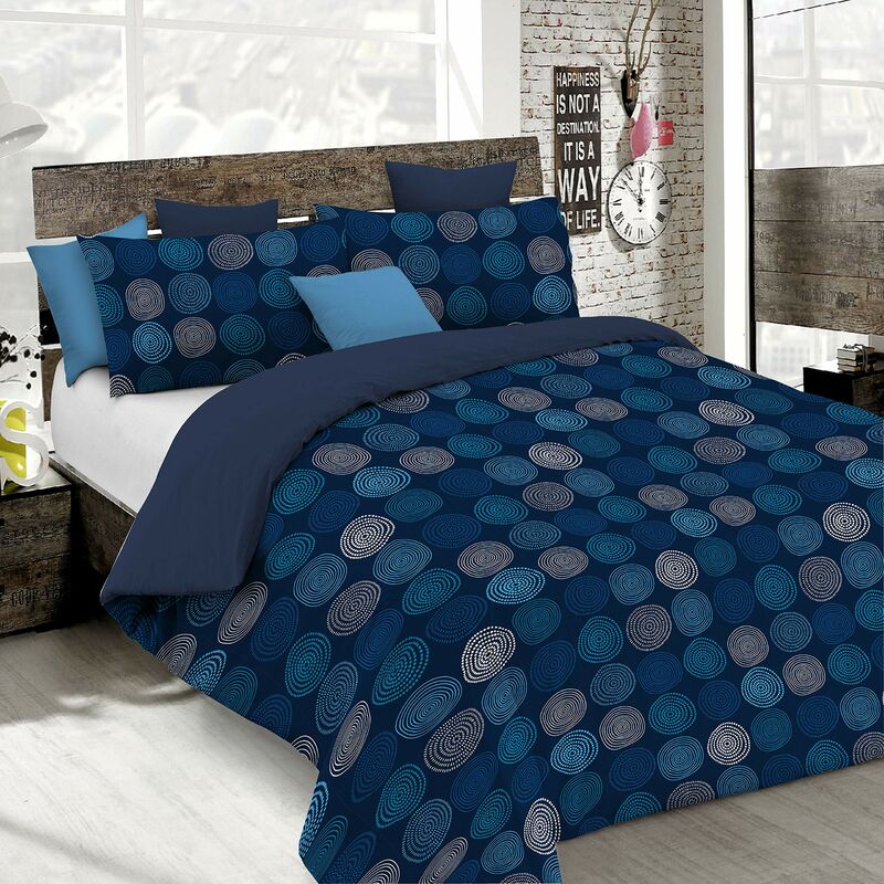 foto del prodotto italian bed linen set copripiumino 100 cotone fantasy, lavorato in italia parure copri piumino sacco piumone 250x200 cm con patella e federe