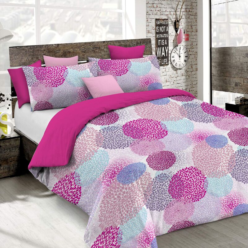 foto del prodotto italian bed linen set copripiumino fantasy, lavorato in italia parure copri piumino sacco piumone 150x200 cm con patella e federa cuscino,