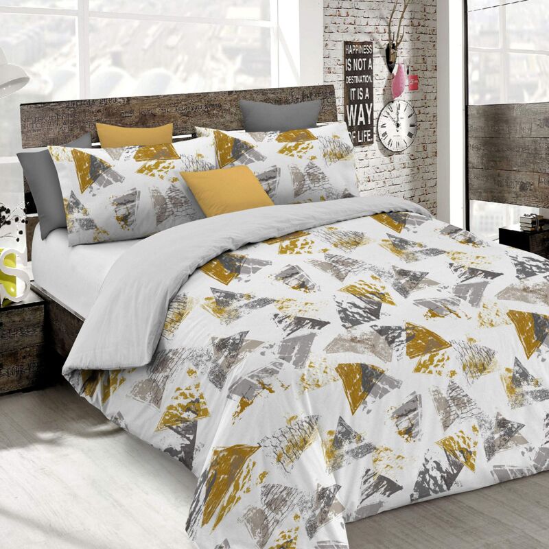 foto del prodotto italian bed linen set copripiumino microfibra fashion, lavorato in italia parure copri piumino sacco piumone 150x200 cm con patella e federe