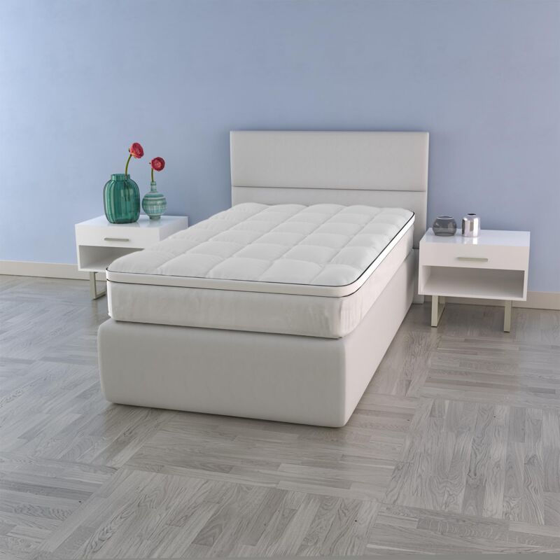 foto del prodotto italian bed linen topper morfeo trapuntato con fascia coprimaterasso, singolo 80x195cm