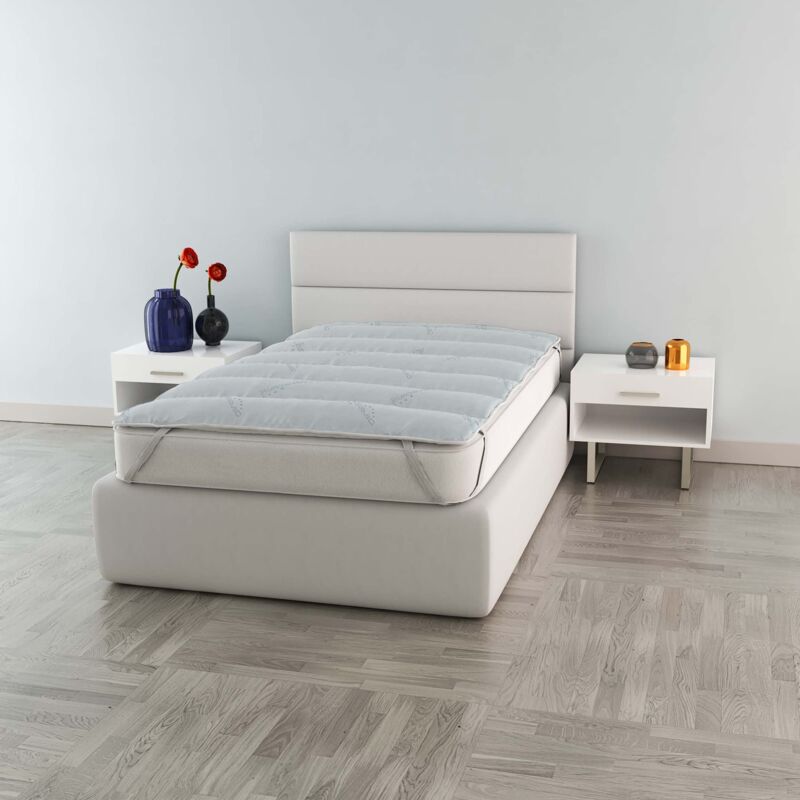 foto del prodotto italian bed linen topper trapuntato con elastici, bioceramica, singolo 80x195cm