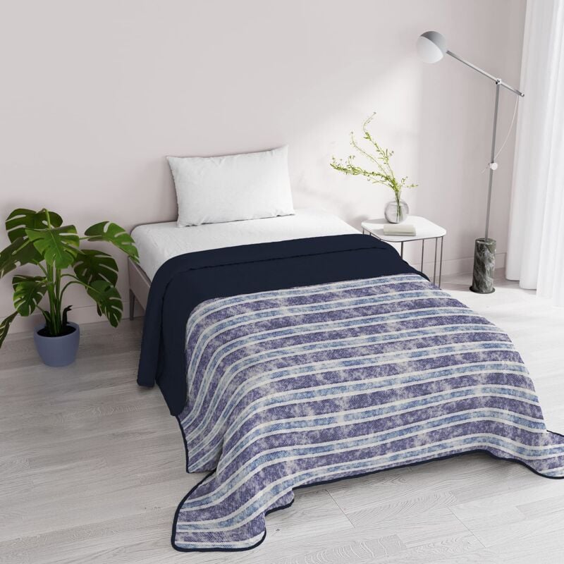 foto del prodotto italian bed linen trapuntino estivo in microfibra fantasy, singolo 170x270cm, jeans stripes