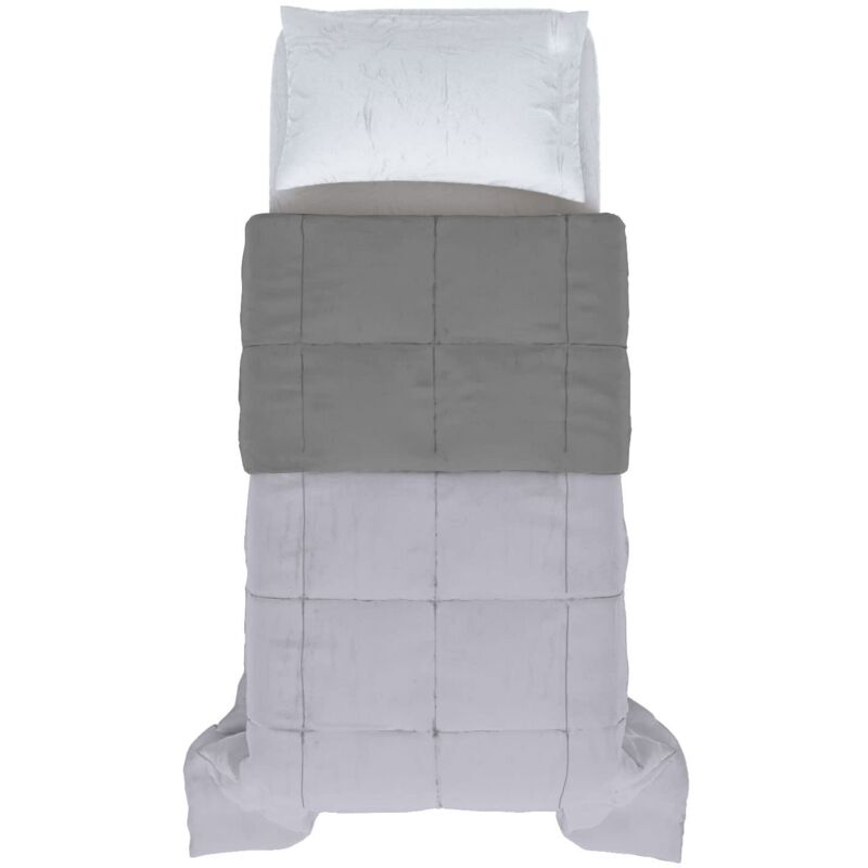 foto del prodotto italian bed linen - trapuntino mezza stagione, autunnale primaverile, singolo 170x260cm, dark grey/silver