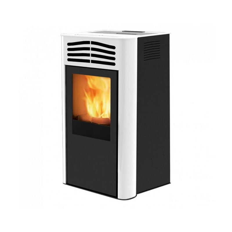 foto del prodotto italiana camini stufa a pellet bianco opaco prima 7,2kw