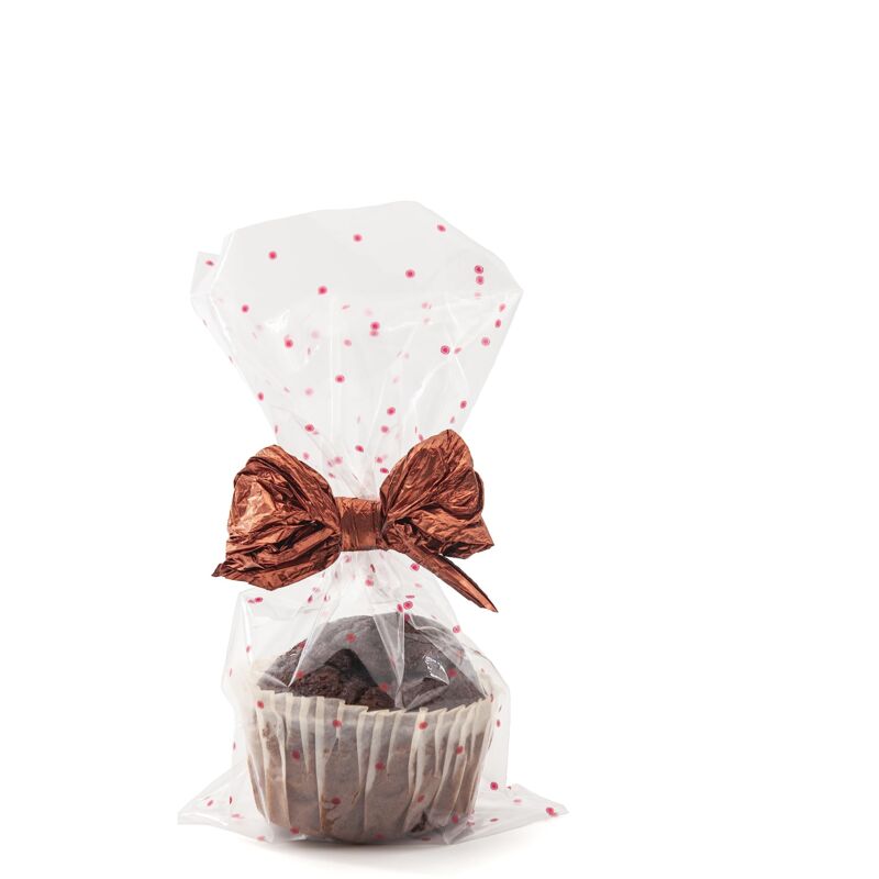 foto del prodotto italpak sacchetti trasparenti per alimenti con pallini 50 pz, sacchettini confetti, rosso, 10x20cm