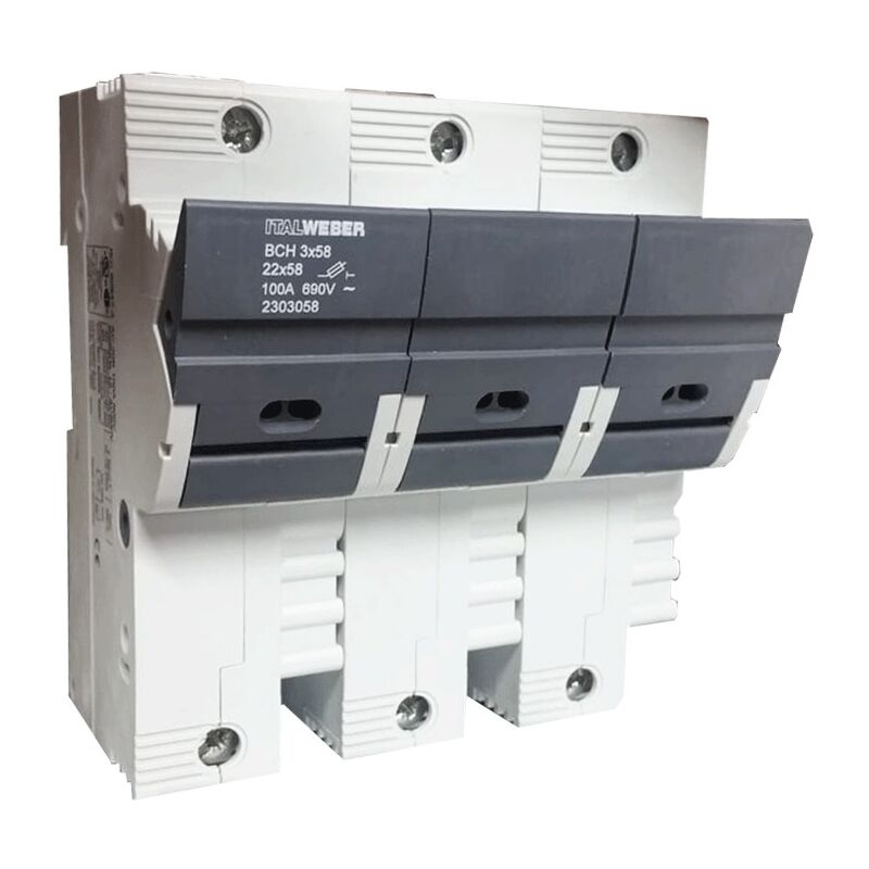 foto del prodotto italweber portafusibile sezionabile bch 22 x 58 mm 3 poli 100a 690v 2303058
