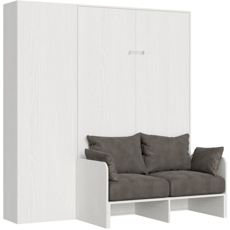 foto del prodotto itamoby - letto a scomparsa francese 140 cm con colonna bianco kentaro sofa'