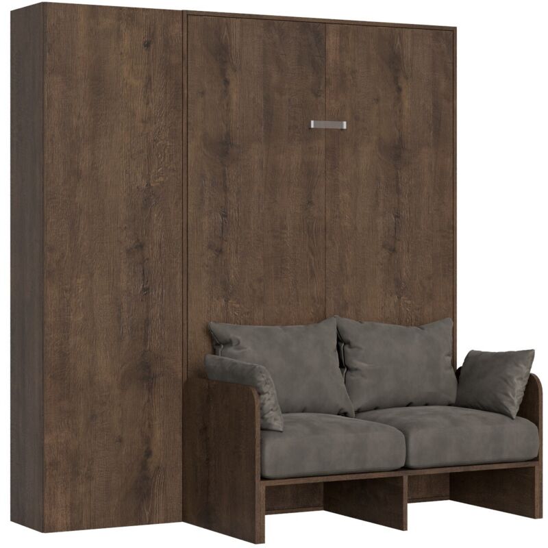 foto del prodotto itamoby - letto a scomparsa francese 140 cm con colonna noce kentaro sofa'