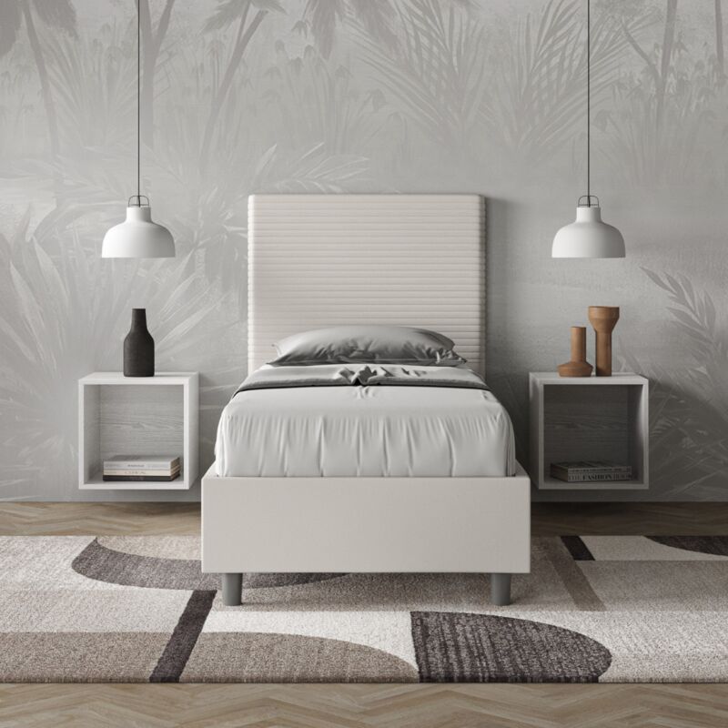 foto del prodotto itamoby letto singolo contenitore imbottito 80x200 similpelle bianco focus