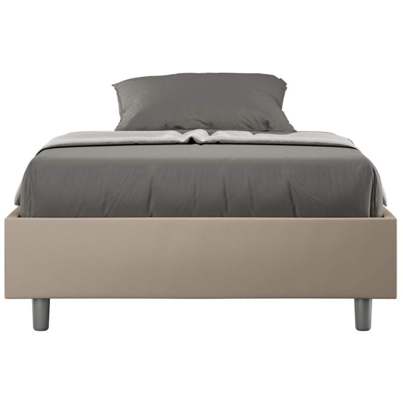 foto del prodotto itamoby - letto una piazza e mezza contenitore imbottito 120x190 similpelle tortora azelia