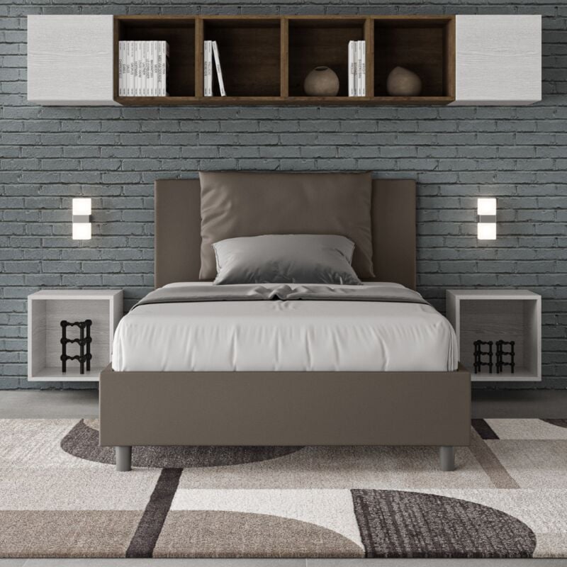 foto del prodotto itamoby letto una piazza e mezza contenitore imbottito 120x200 similpelle cappuccino antea