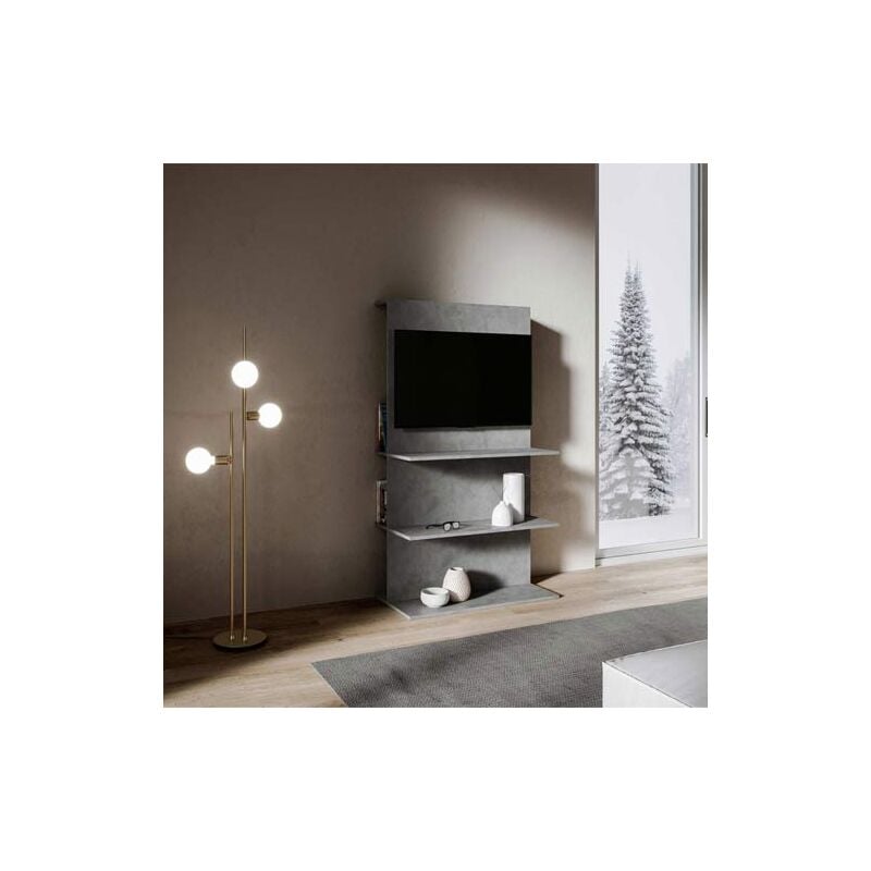 foto del prodotto itamoby - mobile porta tv con foro passacavi 100x170h cm antracite spatolato - loki b