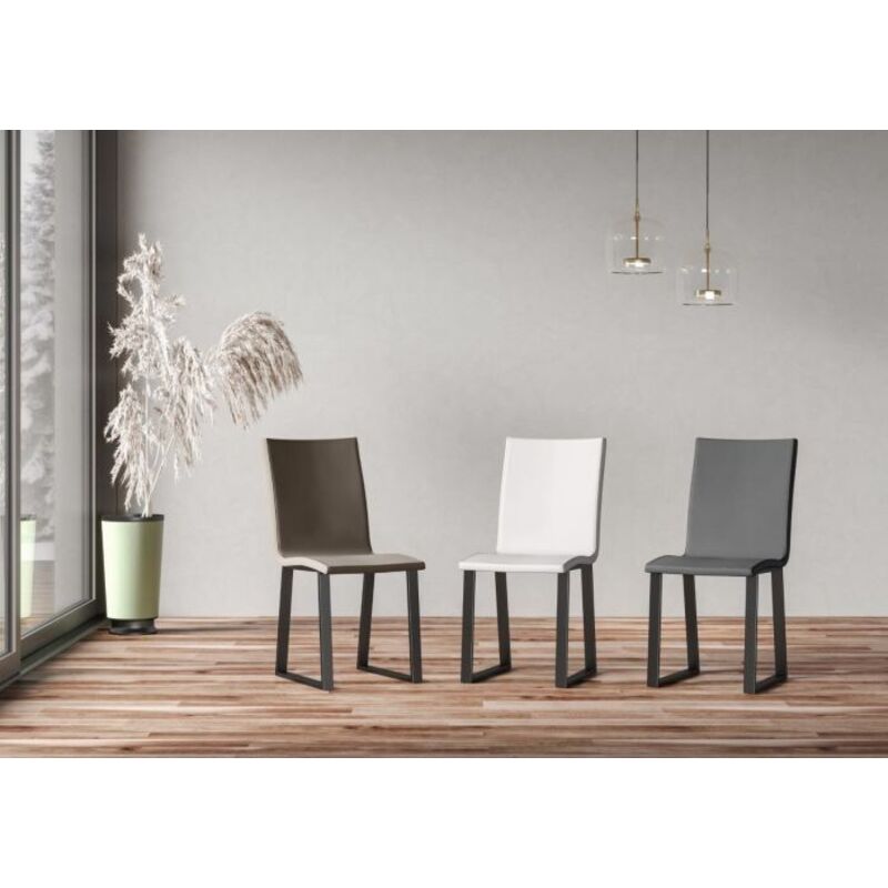 foto del prodotto itamoby - sedia 'bologna' con gambe in legno color antracite per arredamento casa -bianco