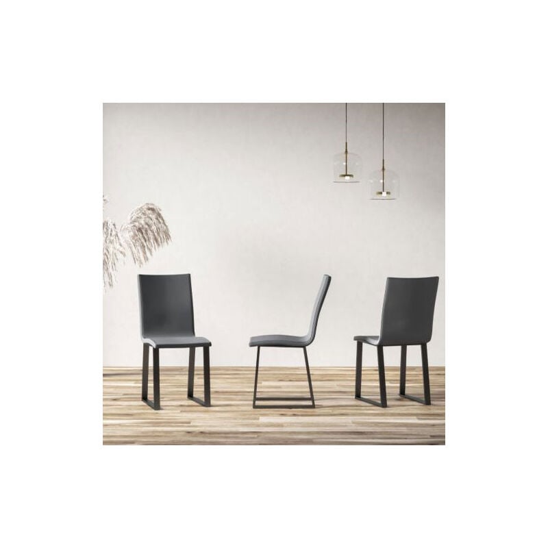 foto del prodotto itamoby - sedia 'bologna' con gambe in legno color antracite per arredamento casa -grigio