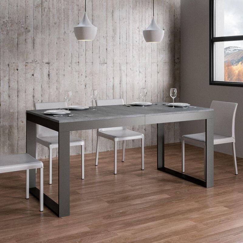 foto del prodotto itamoby tavolo tecno evolution 120 allungabile fino a 224cm cemento