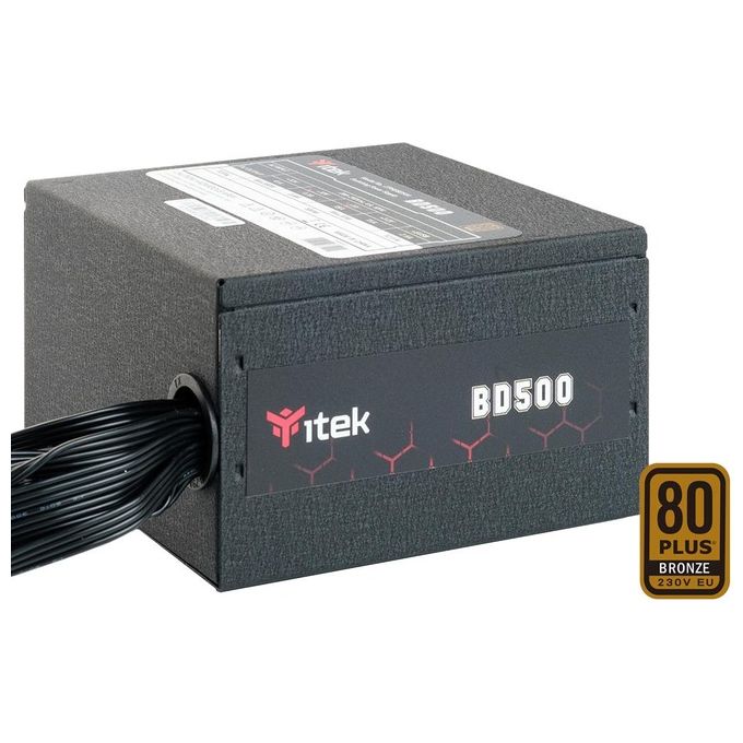 foto del prodotto itek bd500 alimentatore 500w 80plus eu bronze pfc attivo ventola hdb 12cm dc to dc