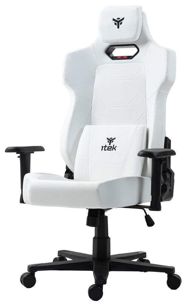 foto del prodotto itek gaming chair shuttle pm66 - pvc e tessuto- braccioli 3d- nero bianco