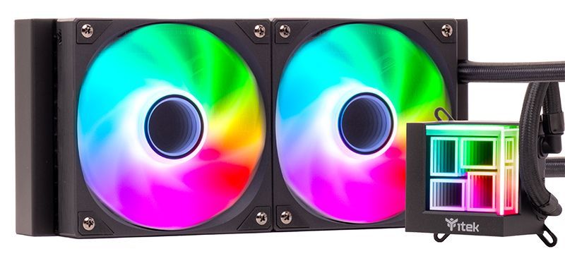 foto del prodotto itek hydro cube 240b processore kit di raffreddamento a liquido 12 cm nero 1 pz