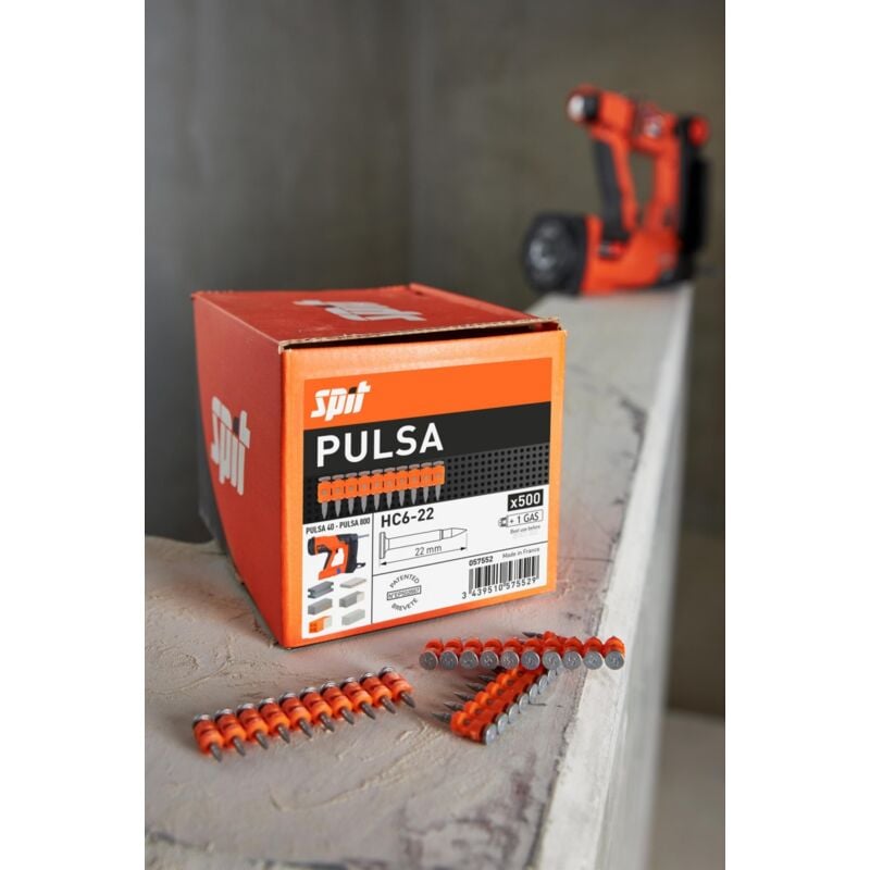 foto del prodotto itw hc6 22 mm, chiodi spit pulsa, chiodi speciali, incl. 3 cartucce di gas, 1500 pezzi chiodi 22 mm 057698