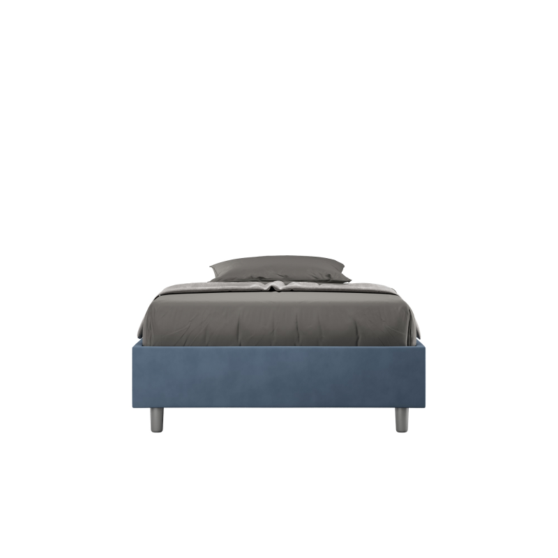 foto del prodotto ityhome letto alla francese rivestito in microfibra azelia tipologia letto senza rete colore blu dimensione rete 140x190