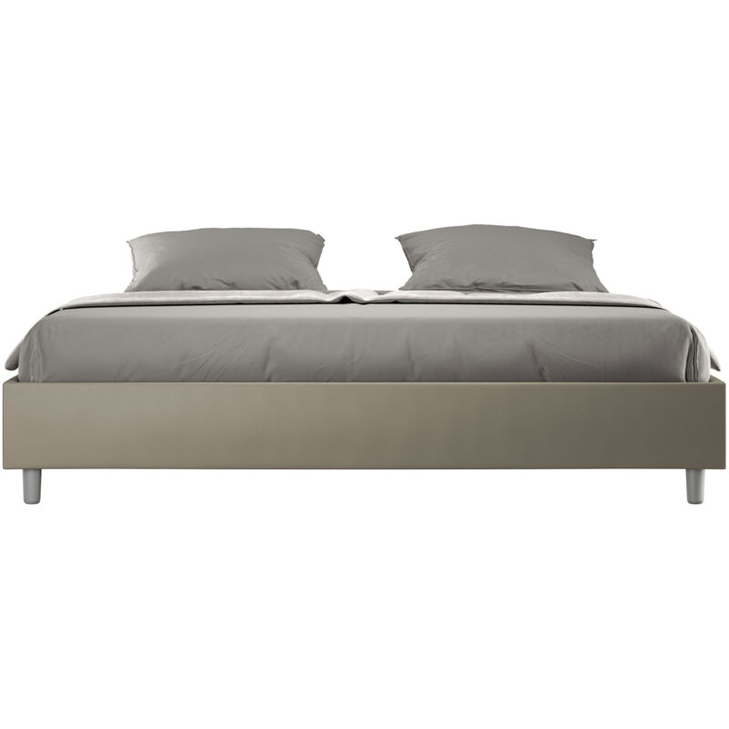 foto del prodotto ityhome - letto matrimoniale king size rivestito in similpelle - azelia - dimensione rete 200x200 - tipologia letto con rete e contenitore