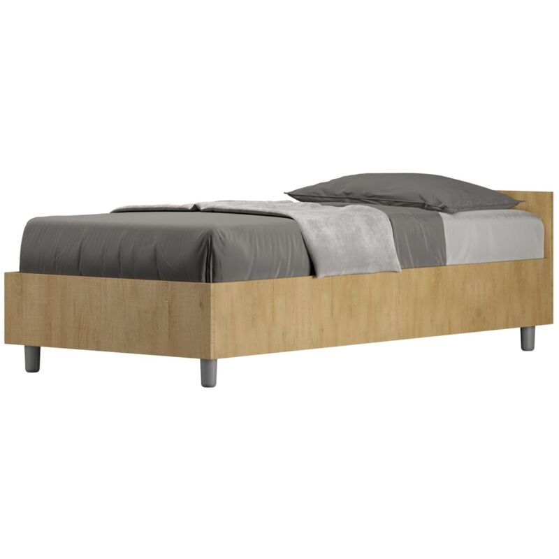 foto del prodotto ityhome letto singolo nuamo colore quercia natura dimensione rete 80x190 tipologia letto con rete e contenitore