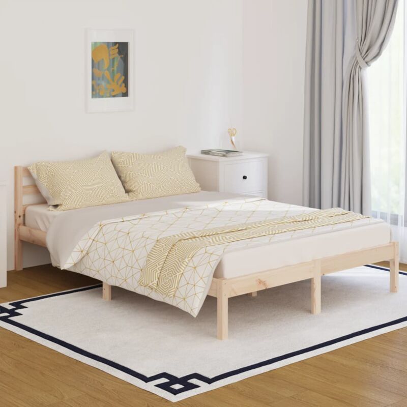 foto del prodotto ityhome vidaxl telaio letto in legno massello di pino 140x200 cm