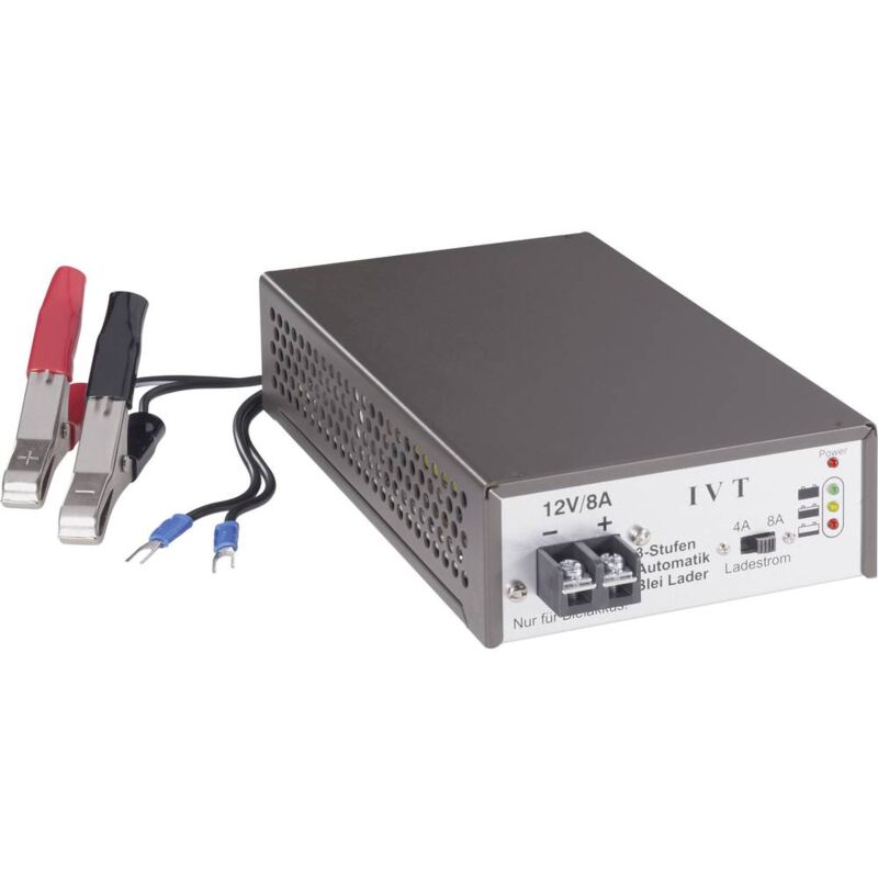 foto del prodotto ivt caricatore per batterie al piombo 3step 12v 4a 8a 12 v corrente di carica max. 8 a