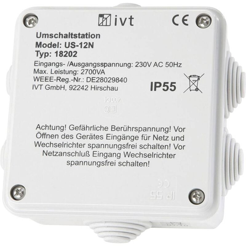foto del prodotto ivt stazione di commutazione us 12n 2760 va 18202 130 mm x 130 mm x 60 mm adatto per modello inverter universale
