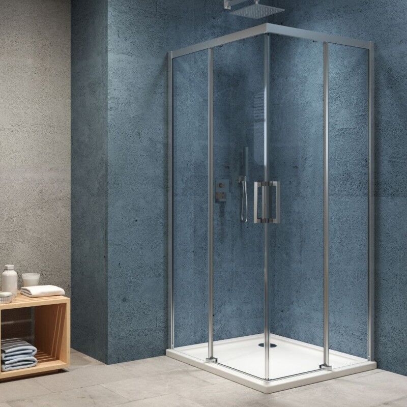foto del prodotto ix box shower lato box doccia angolo ante scorrevoli camelia s200 6 millimetri chrome 70 cm