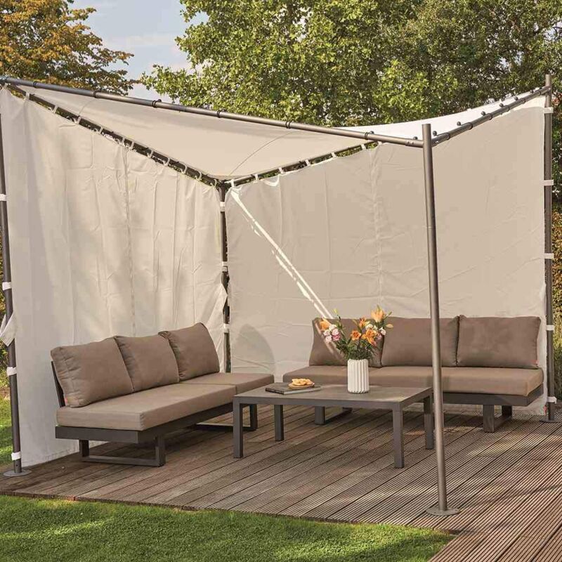 foto del prodotto j05233 set di 2 pannelli laterali per gazebo berlino, 3 x 3 m, colore bianco siena garden