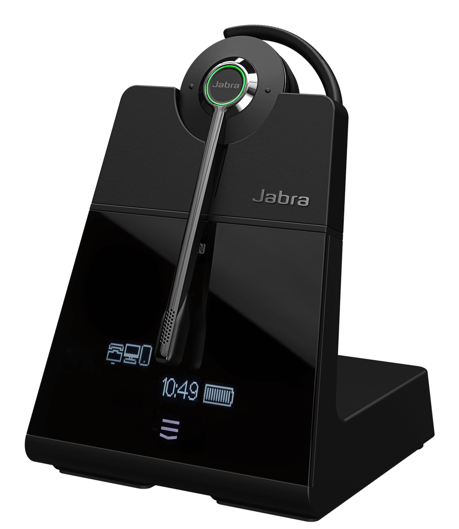 foto del prodotto jabra engage 75 se auricolare wireless a clip, a padiglione ufficio bluetooth nero